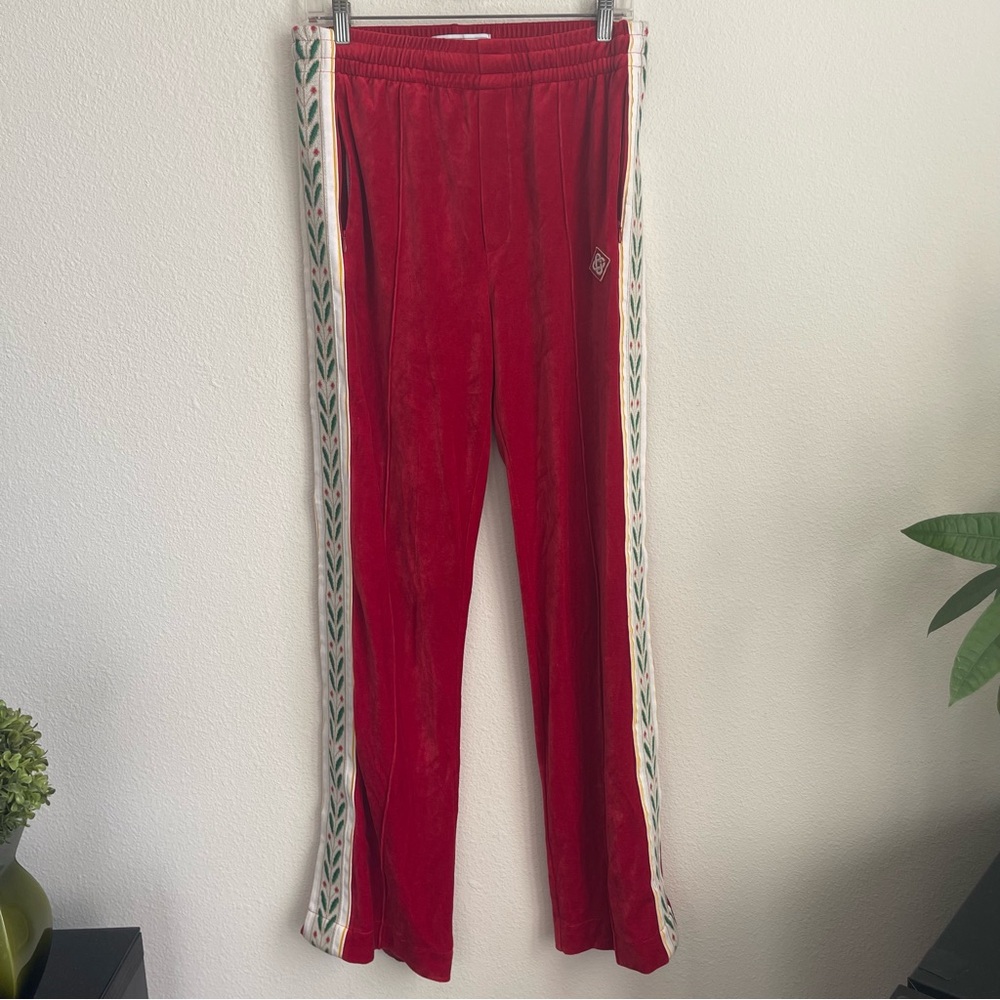Casablanca Tennis Club Logo Patch Striped Track Pants